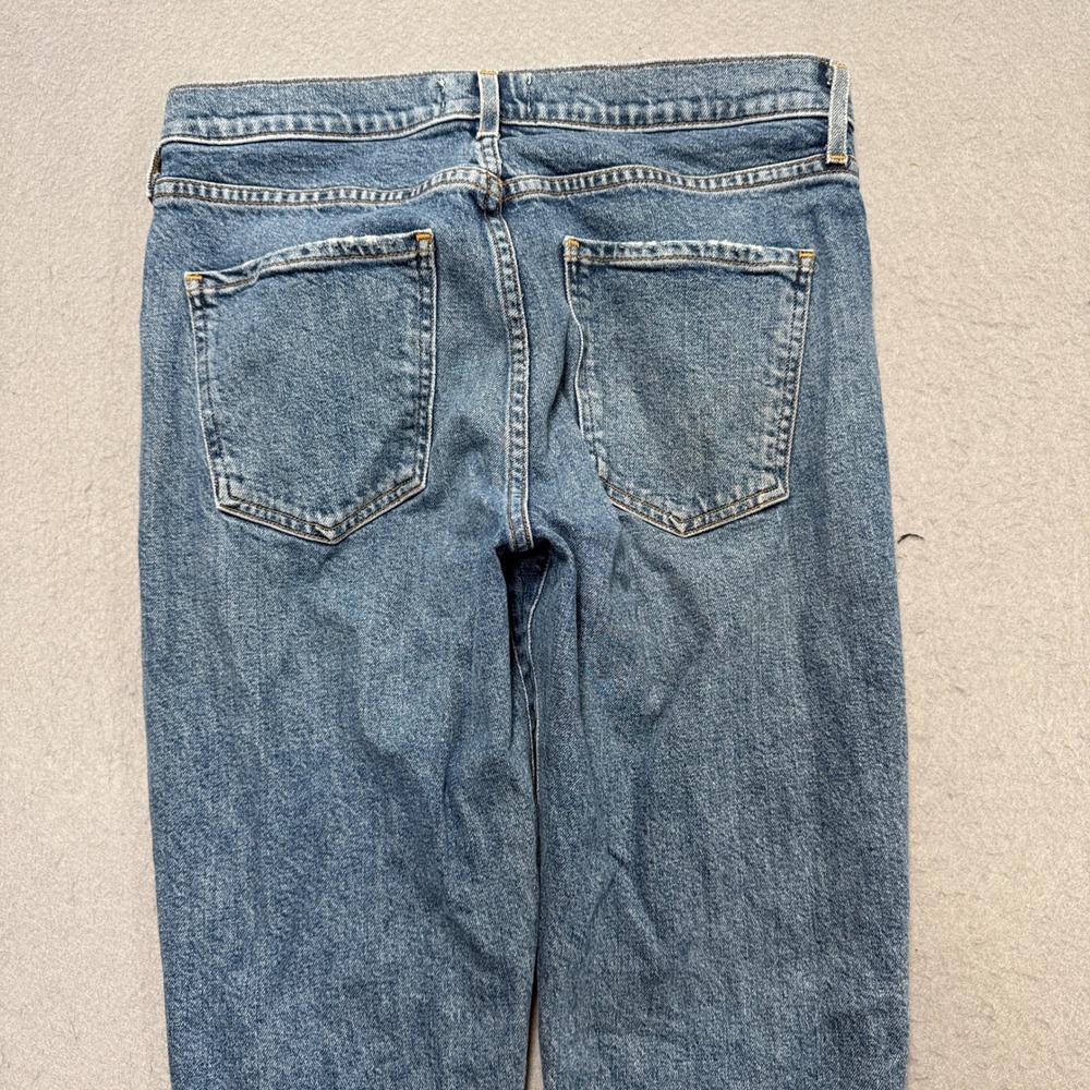 AGOLDE Jeans Women's 28 Blue Denim Straight Leg Mid Rise Classic Fit Distressed - Picture 3 of 7